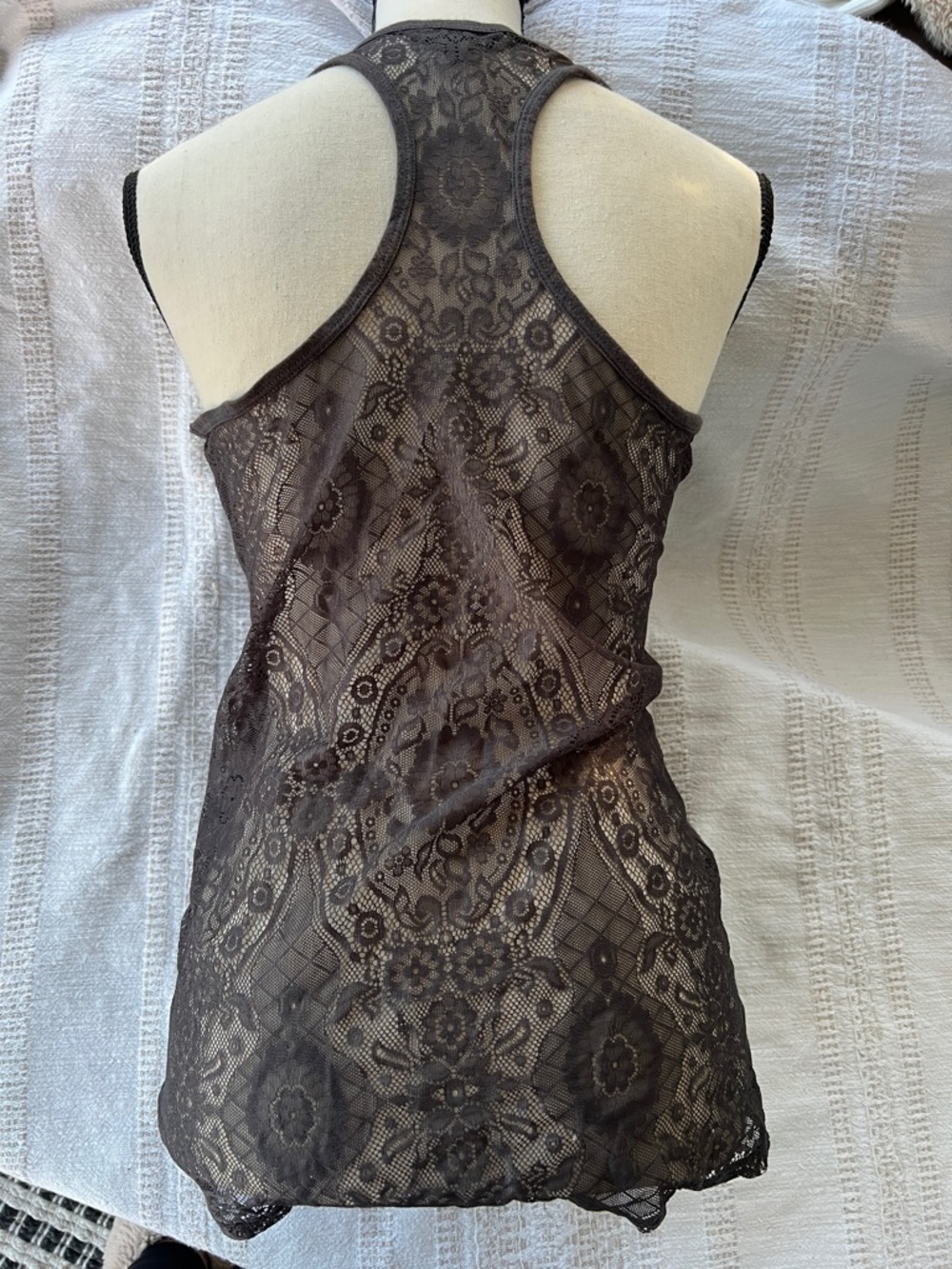 Express Lace Back Women's Racerback Tank Top - Dark Gray